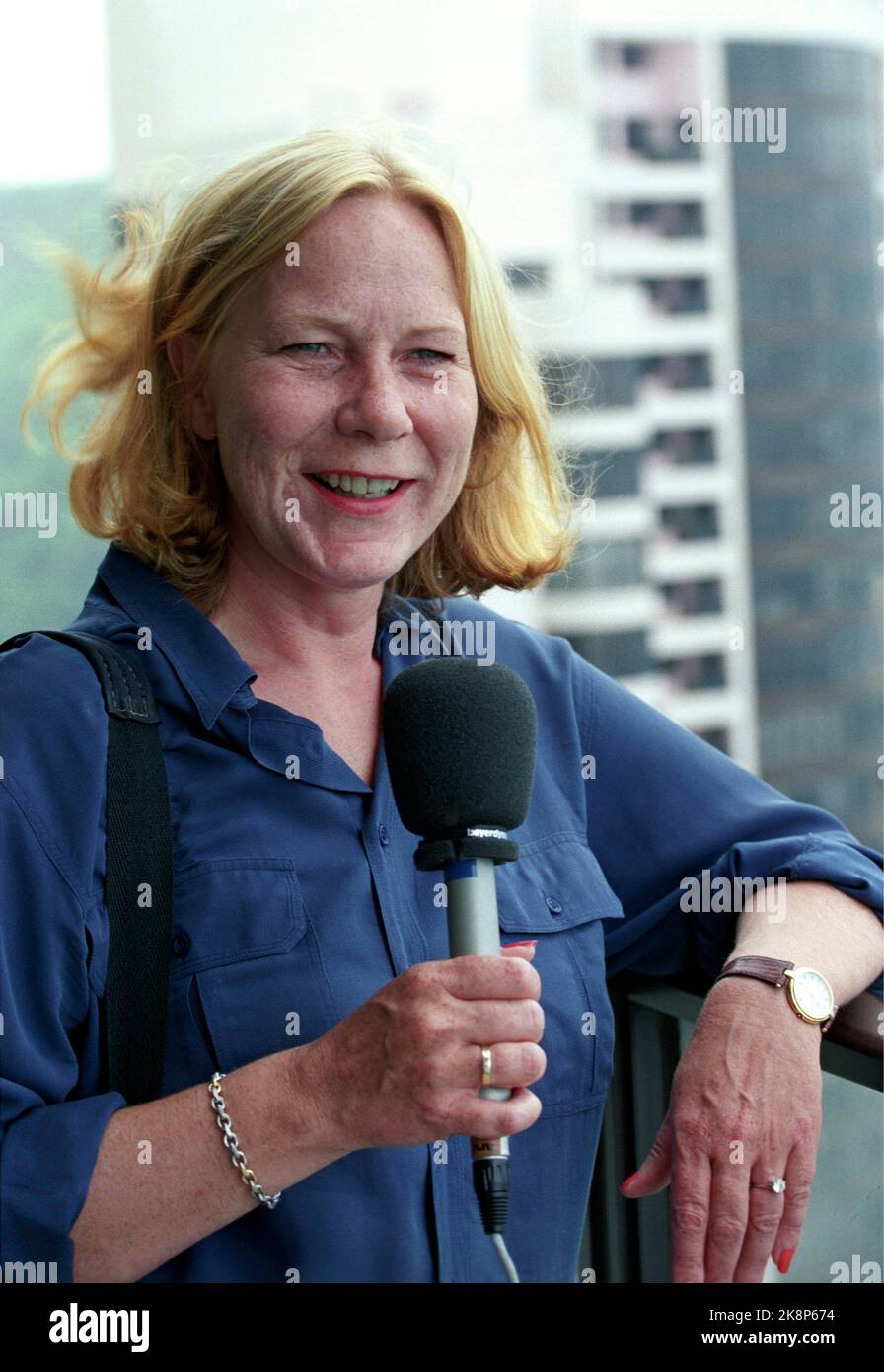 Hong Kong 199504. Anne Grosvold, NRK's foreign correspondent in Asia ...