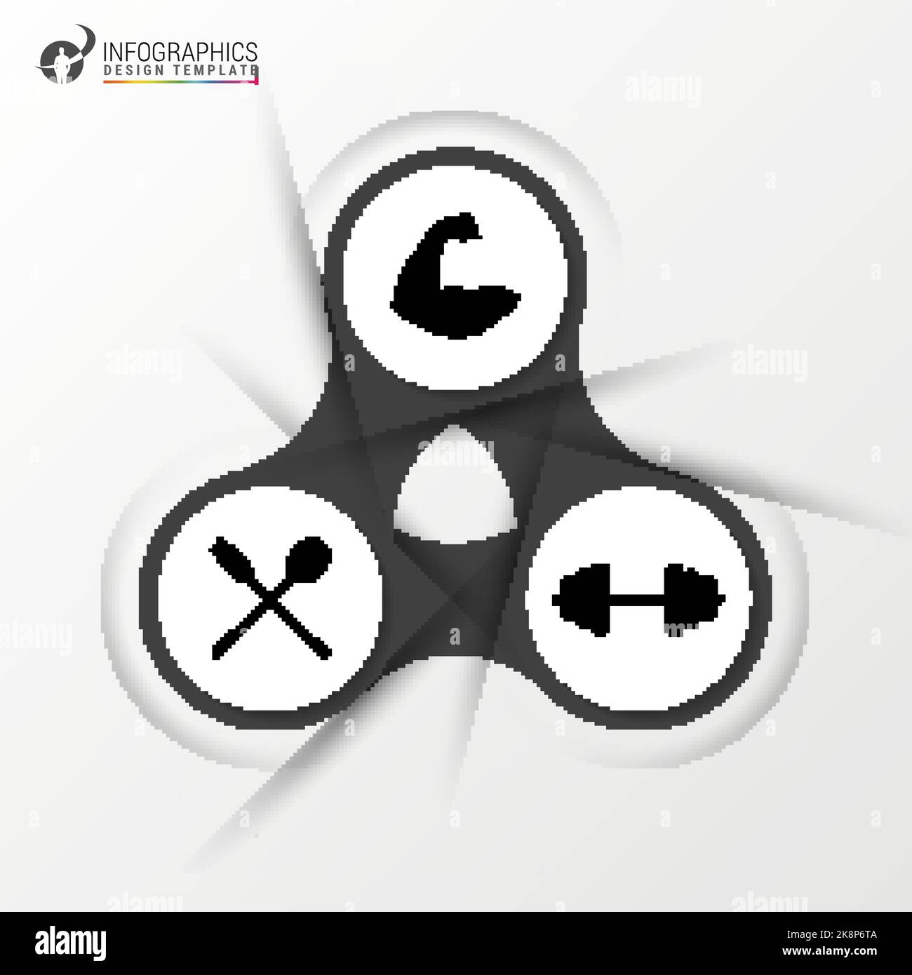 Fitness statistics and infographics with biceps. Vector illustration ...