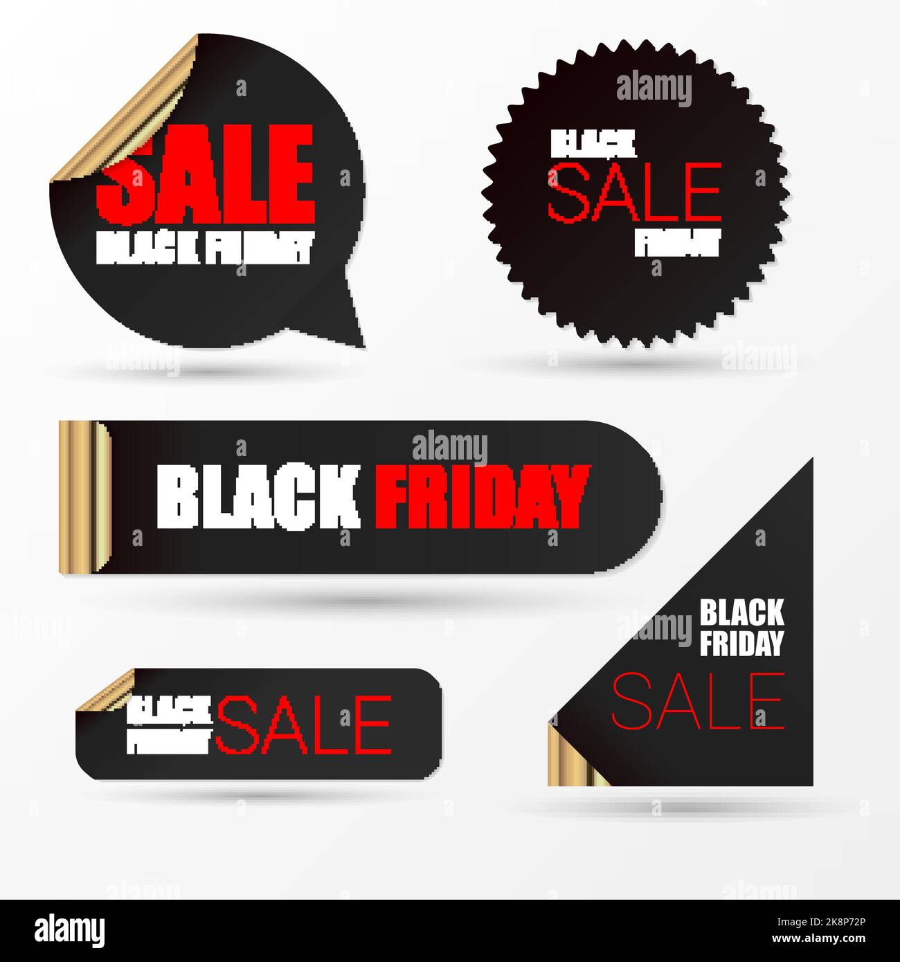 Realistic Banners. Black Friday Sale. Vector Illustration Stock Vector ...