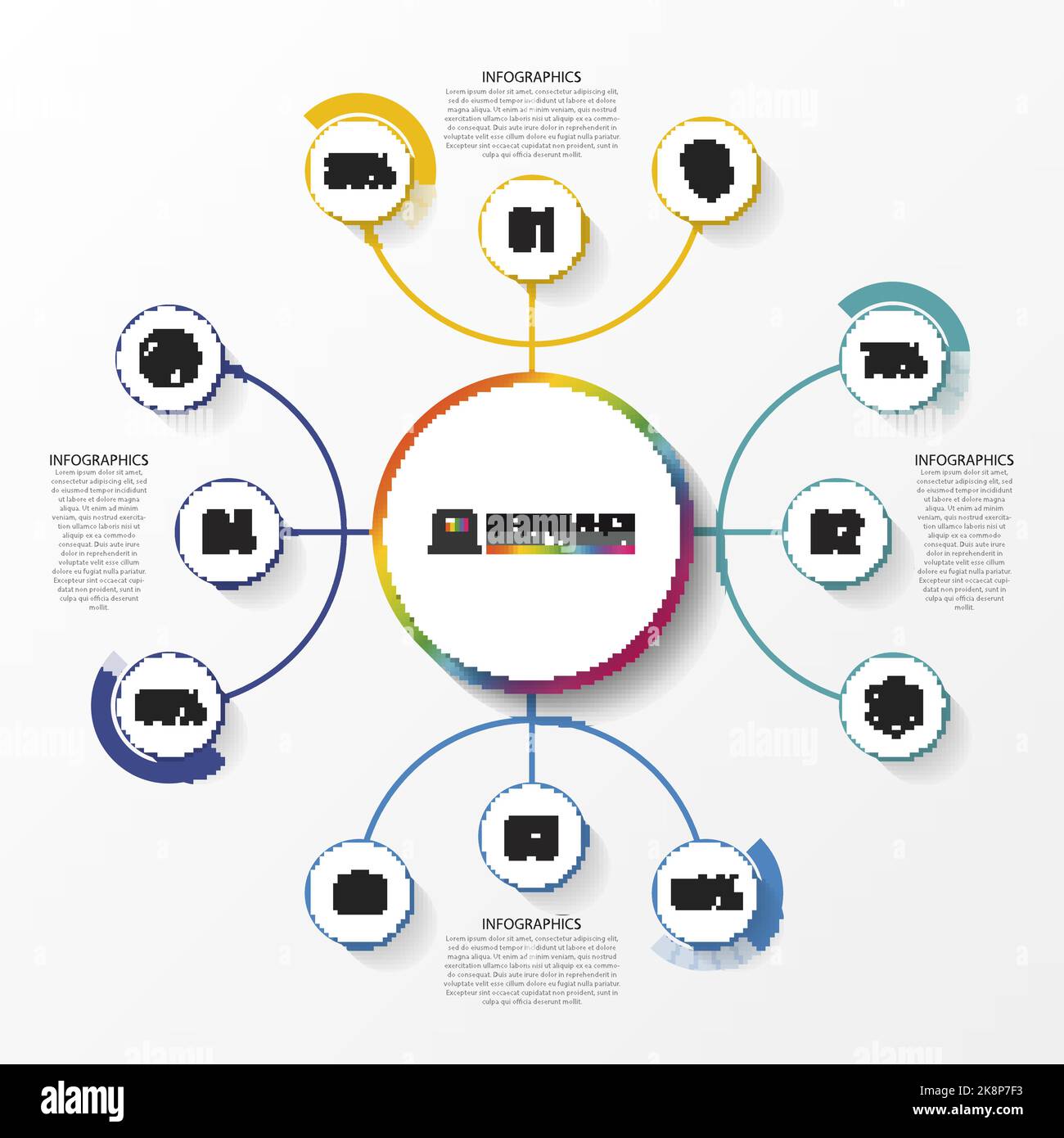 Elegant infographic template design with circles. Vector illustration ...