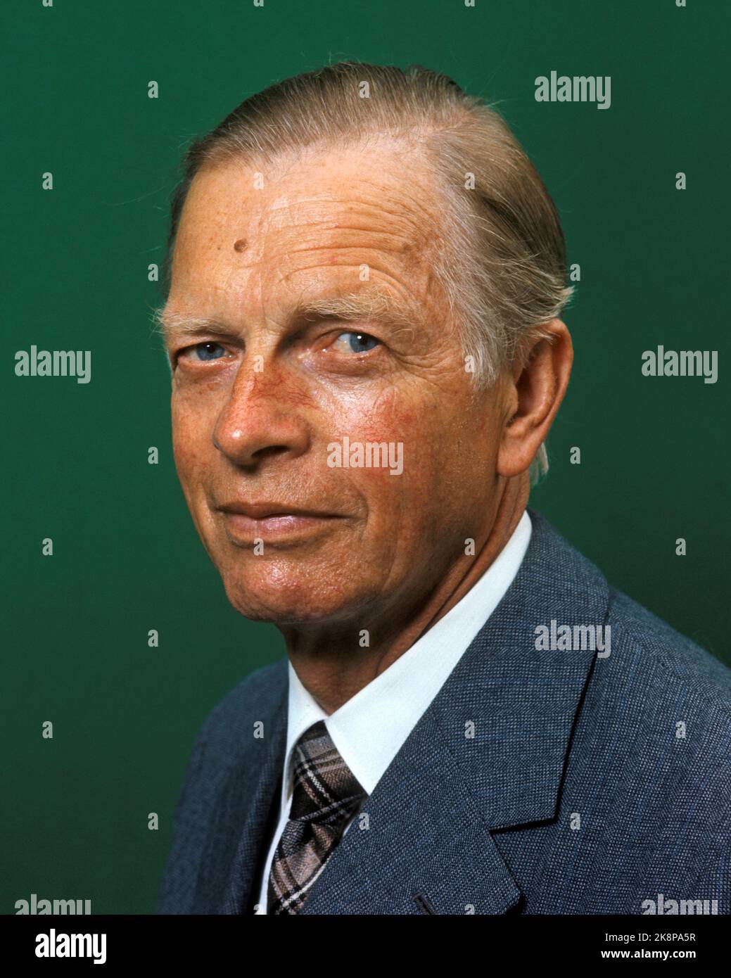 Oslo 19760817: Modolv Hareide, Maritime Director, photographed August 17, 1976. Photo: Oddvar Walle Jensen / NTB / NTB Stock Photo