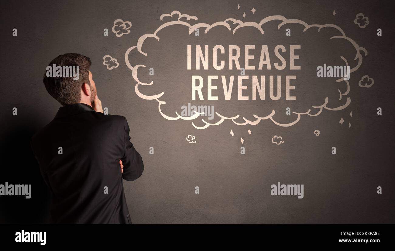 businessman drawing a cloud with inscription Stock Photo - Alamy