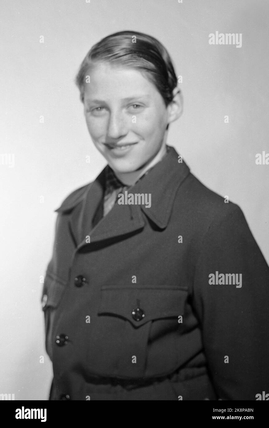 Skaugum 19500219. Portrait of Prince Harald in connection with 13 years. Photo: NTB Archive / NTB Stock Photo