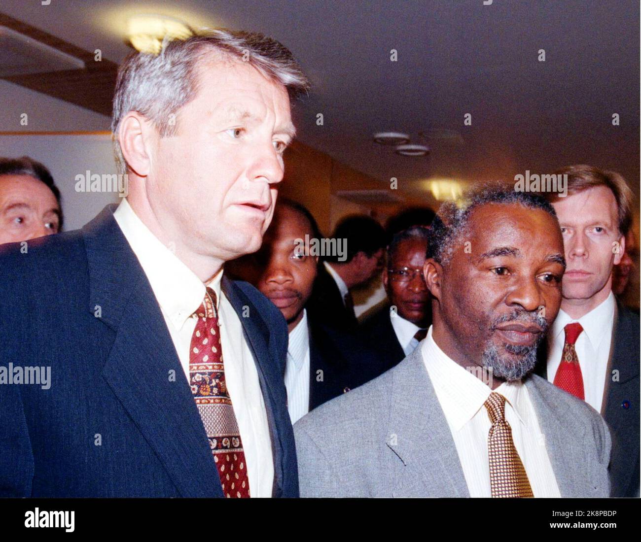 South Africa Vice President Thabo Mbeki with Prime Minister Thorbjørn Jagland. Mbeki is on an official visit to Norway. Stock Photo