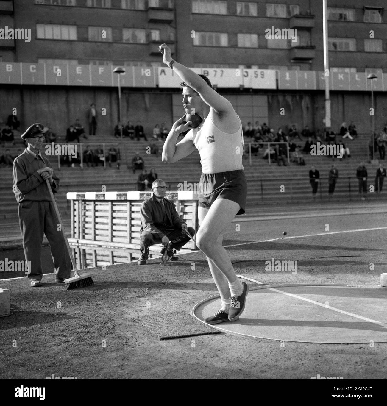 Oslo 19620615. Harald Lorentzen in Action Bullet Bottom during the national team tournament / international match at Bislett Stadium. Photo Jan Stage / NTB / NTB Stock Photo