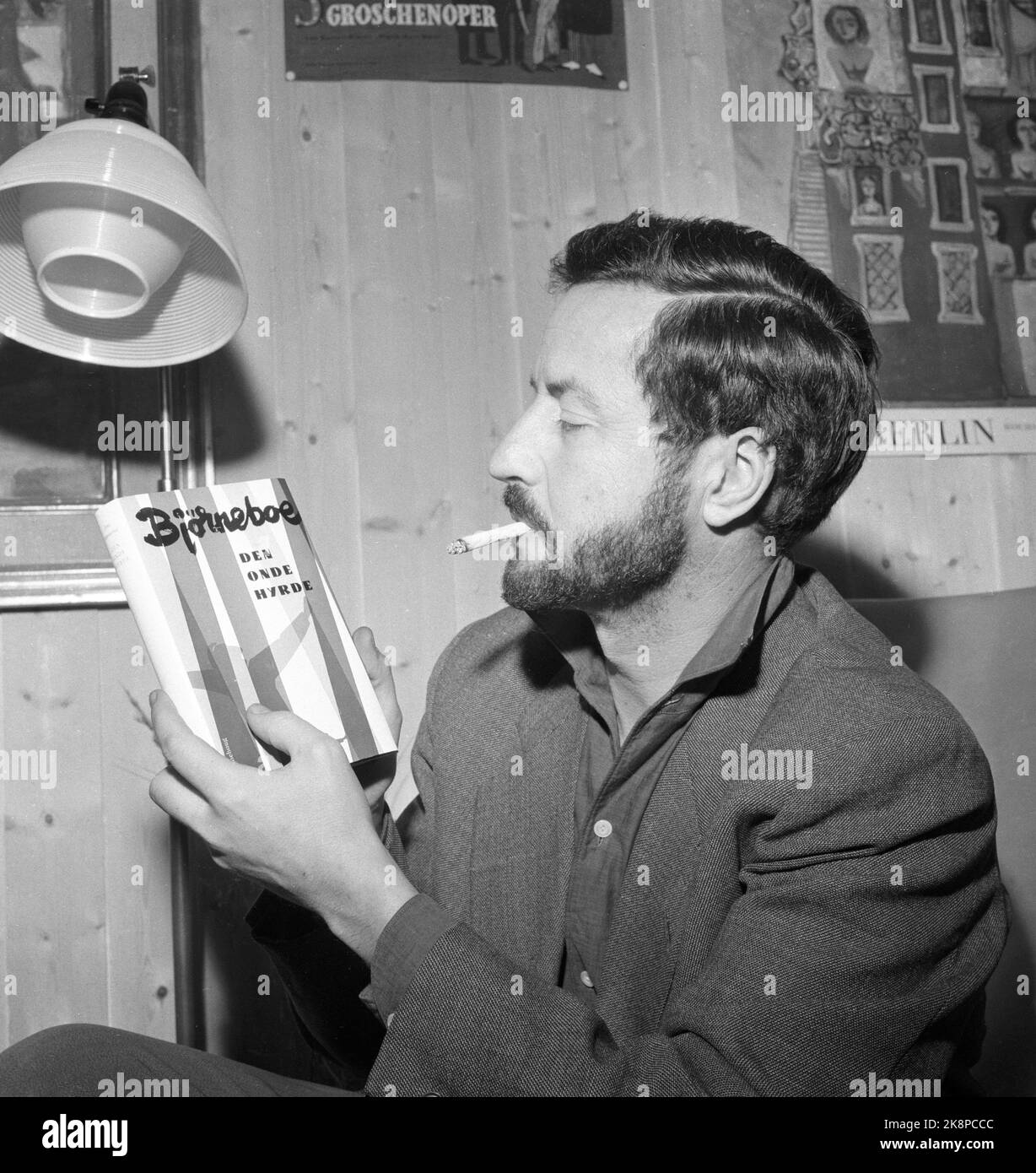 Oslo 19610108 author jens bjorneboe with the book hi-res stock ...