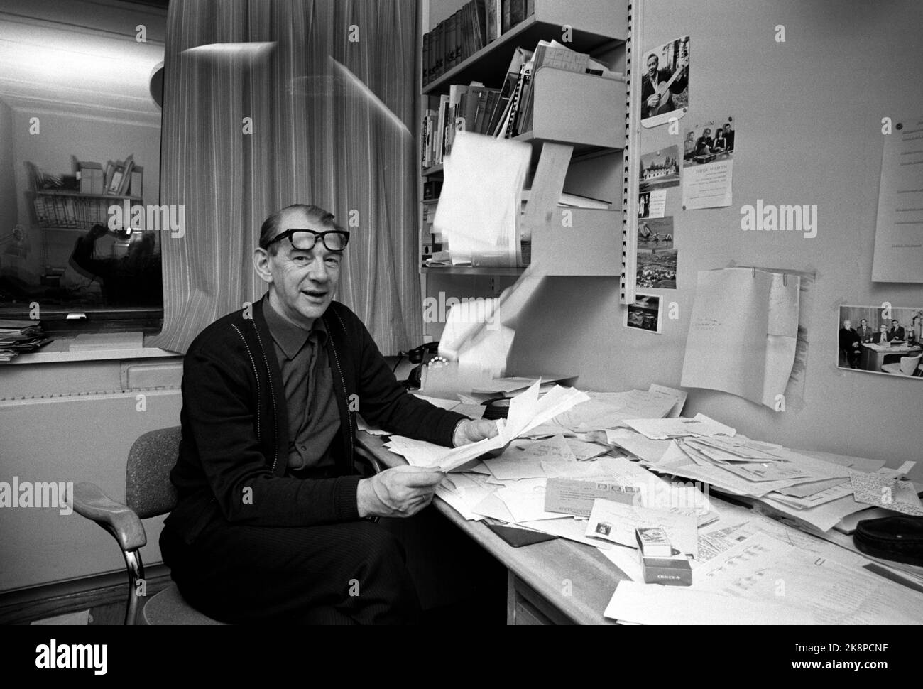 Oslo 196612. Editor of the Sunday Post, Otto Nielsen, in his office in
