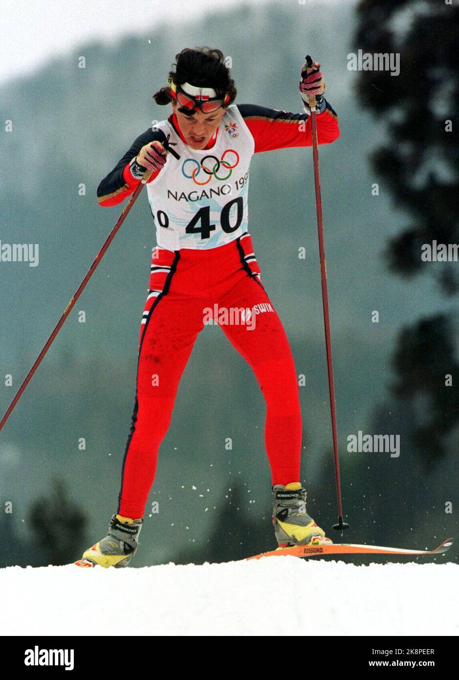 Gunnar lier cross country skiing full figure olympics action alone hi