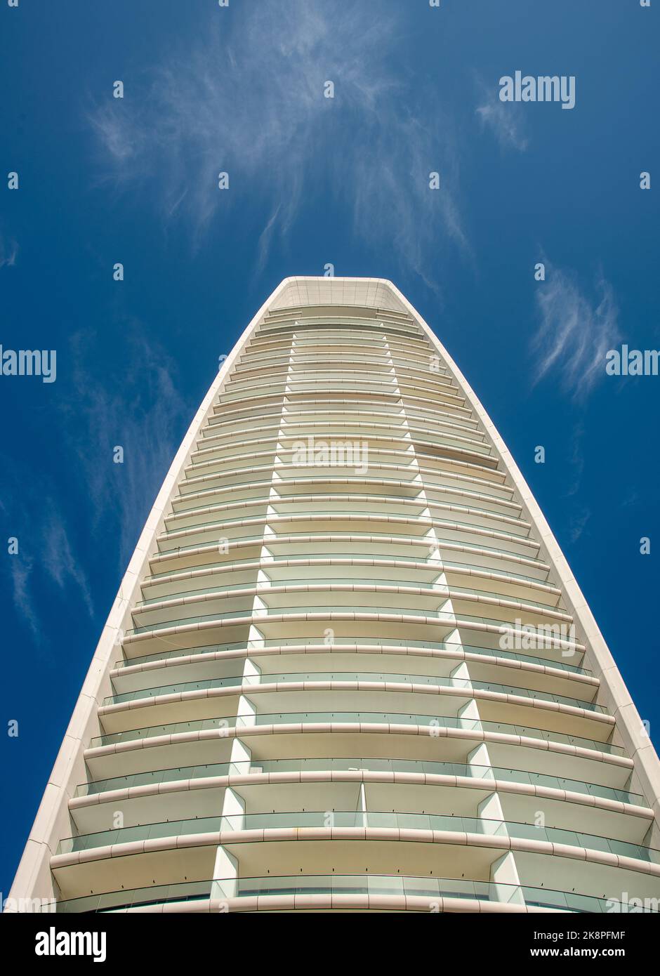 Modern building details against blue cloudy sky Stock Photo - Alamy