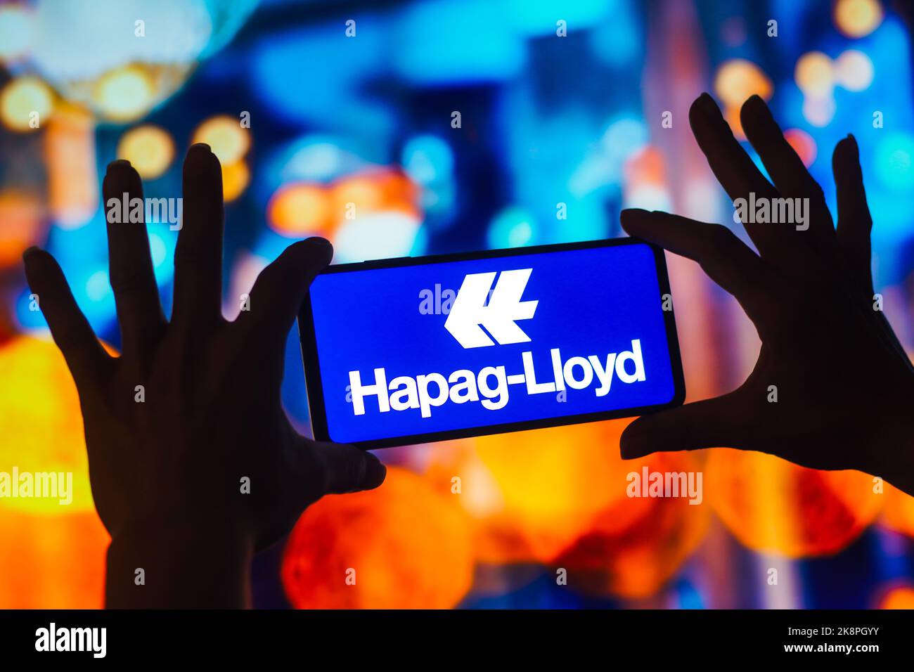 Brazil. 24th Oct, 2022. In this photo illustration, the Hapag-Lloyd logo is displayed on a smartphone screen. Credit: SOPA Images Limited/Alamy Live News Stock Photo