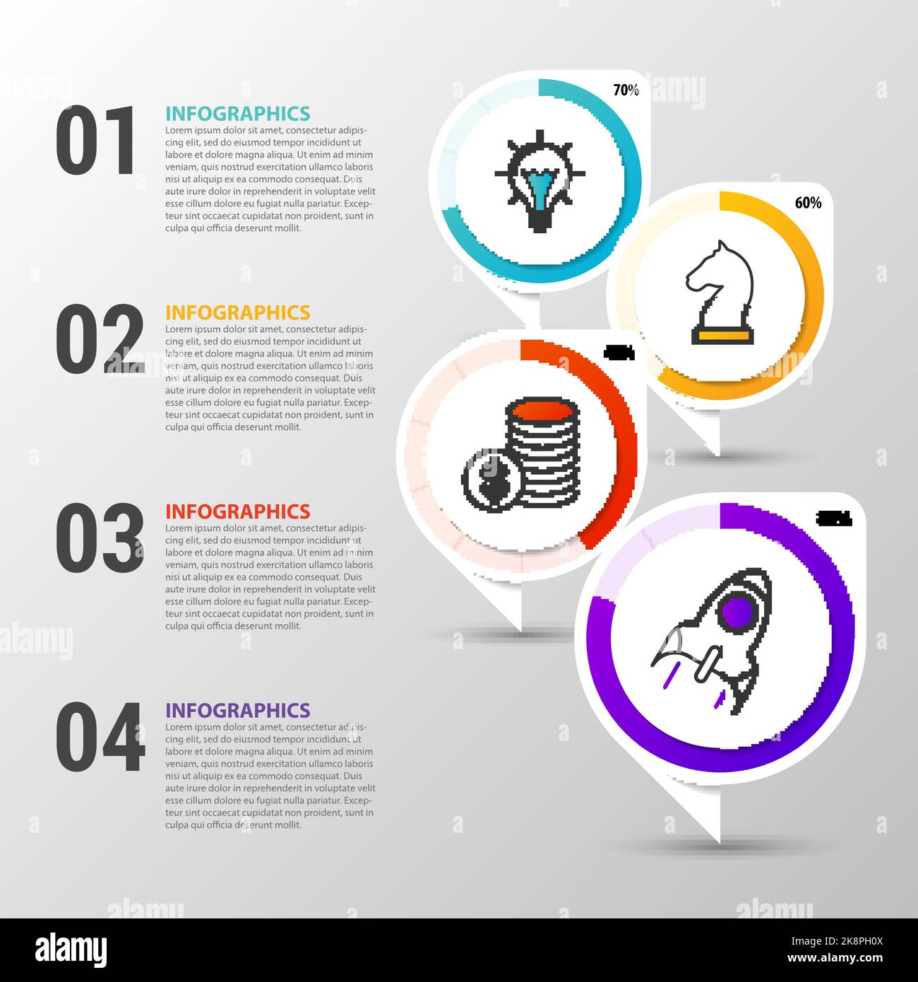 Infographic design template. Business concept with 4 steps. Vector ...