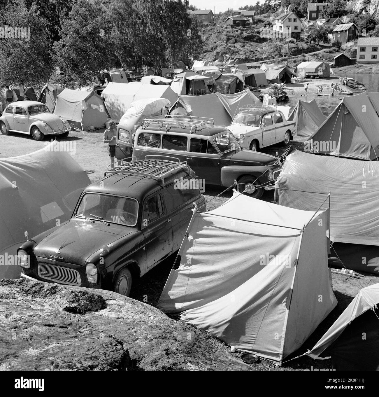 Sorlandet july 1962 camping holidays are increasingly popular
