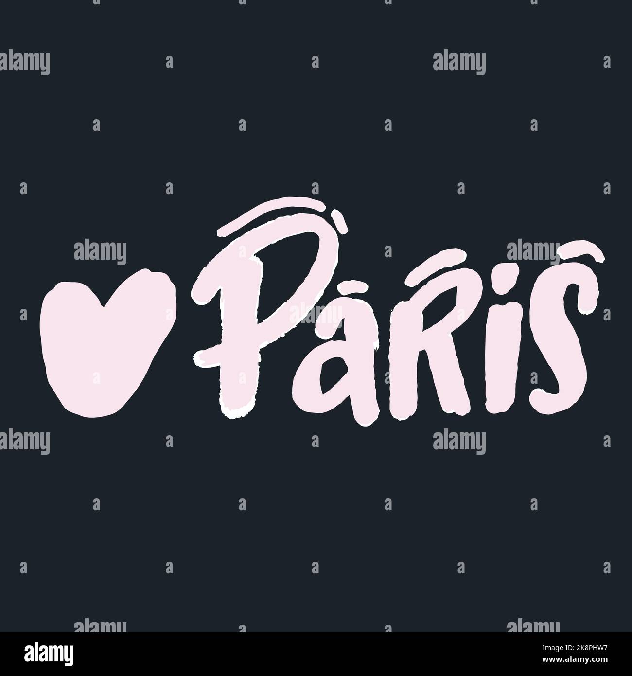 Paris word city typography line art design. For apparel,t-shirt,print,home decor elements. Stock Vector