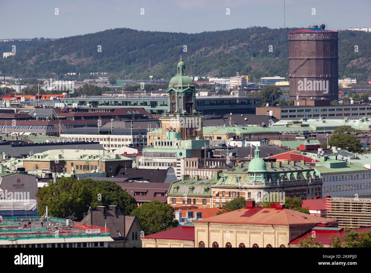 An aerial view of the historic skyline of buildings in downtown ...