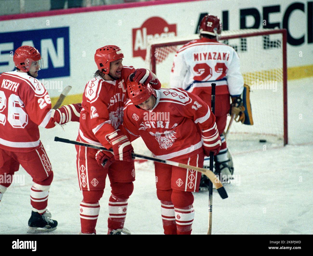 Oslo 19890404 BWorld Cup in ice hockey in Norway. Austria / Japan 42. Austria Player Edvard