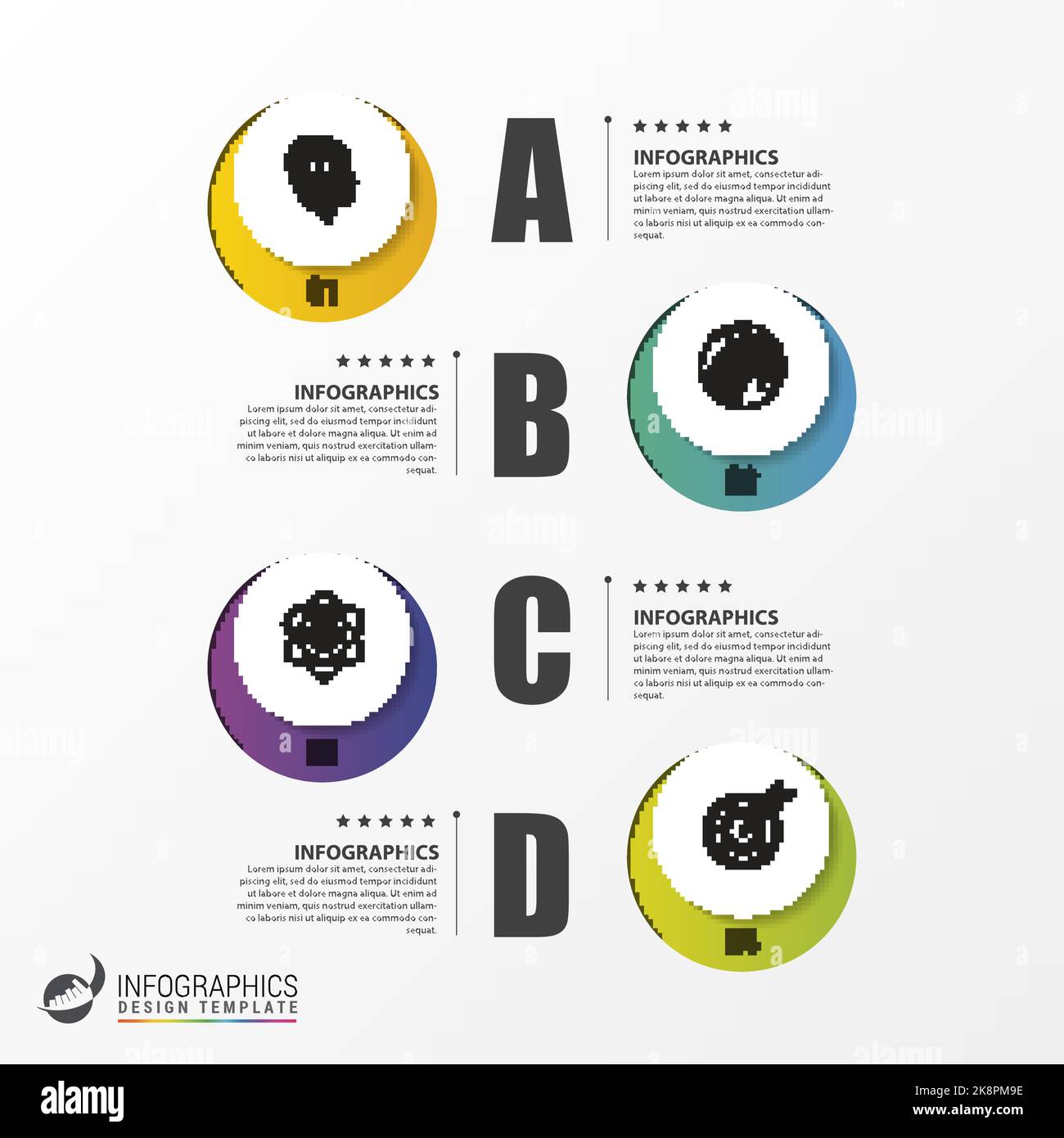 Business infographics. Timeline with 4 circles. Vector illustration ...