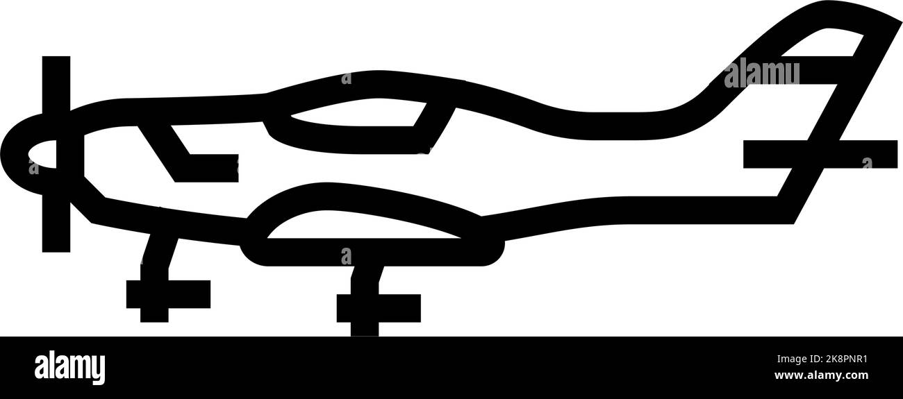 light sport airplane aircraft line icon vector illustration Stock