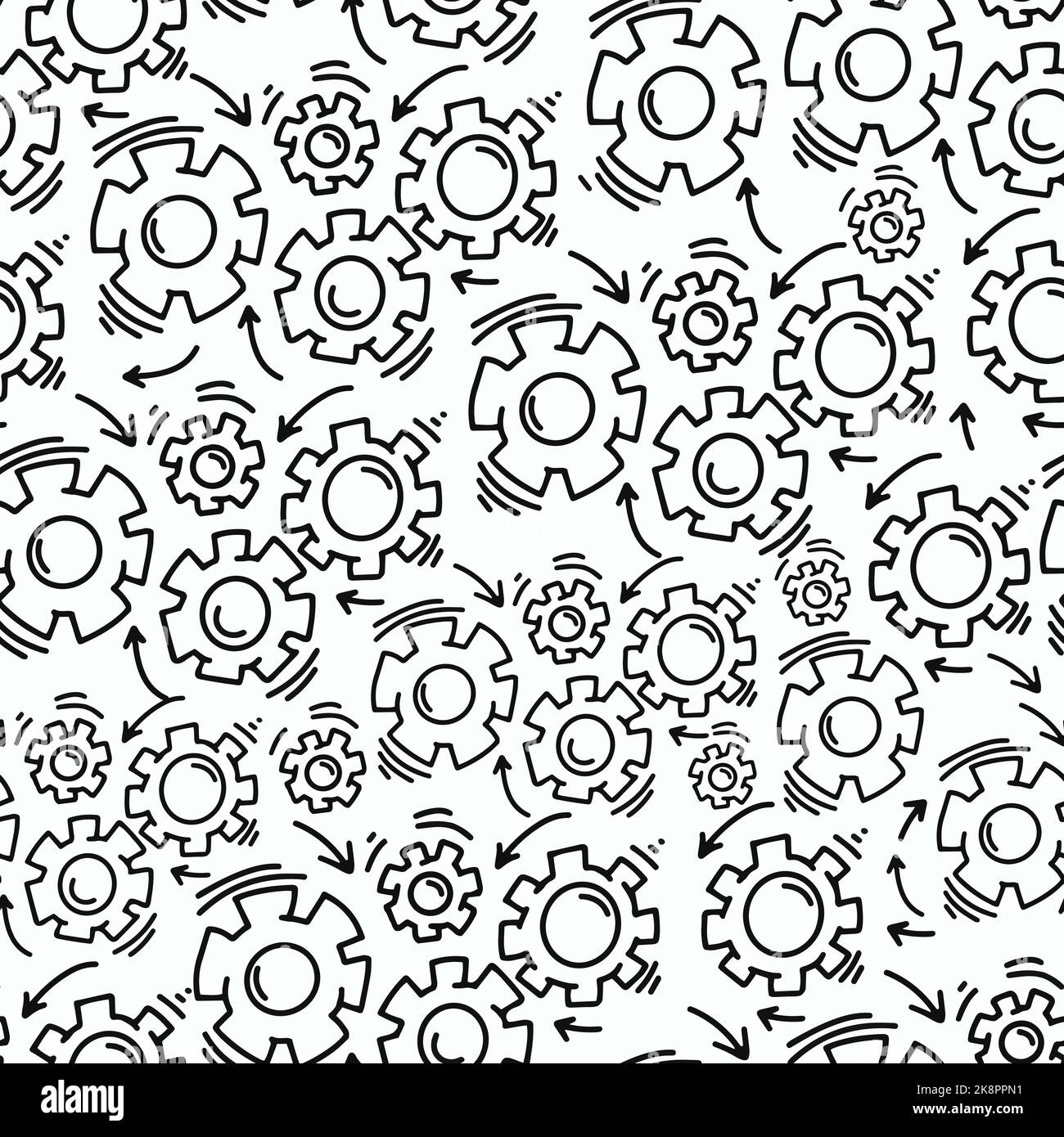 Gears seamless pattern. Vector background. Vector seamless pattern for
