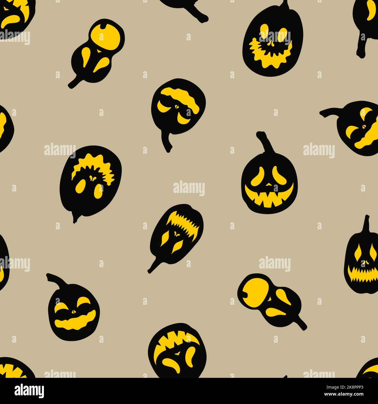 Cute pumpkins seamless pattern. Design for textile, prints for clothes. Vector illustration. Stock Vector