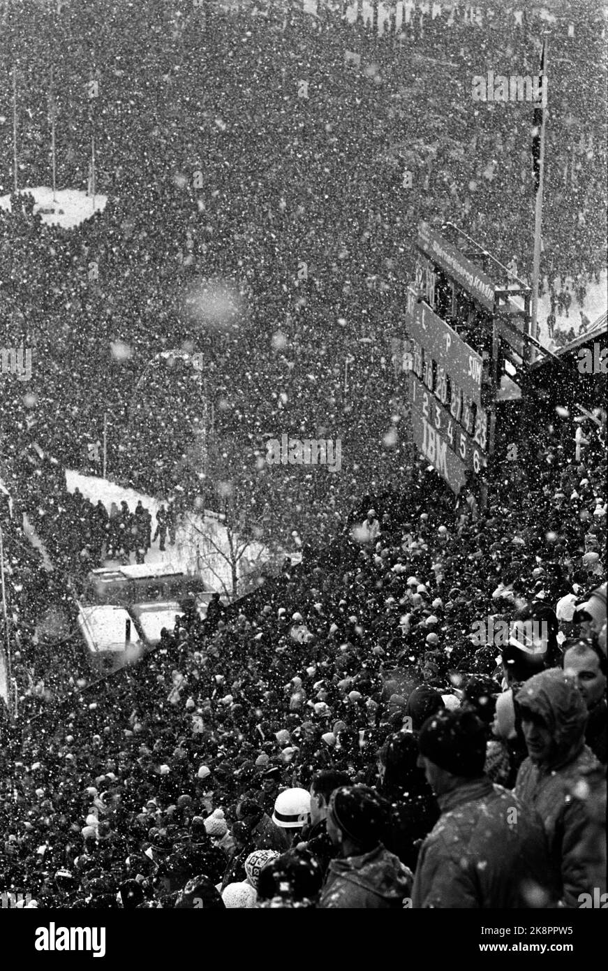 Oslo 19660227 World Cup in Holmenkollen. Jumping, big hill, was in