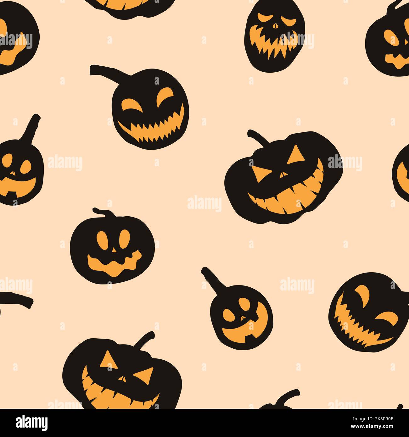 Cute pumpkins seamless pattern. Design for textile, prints for clothes. Vector illustration. Stock Vector