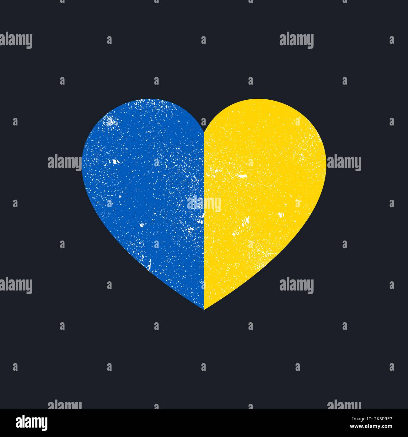 Flag of UKRAINE with symbol of love. Editable, resizable, EPS 10, vector illustration. Stock Vector