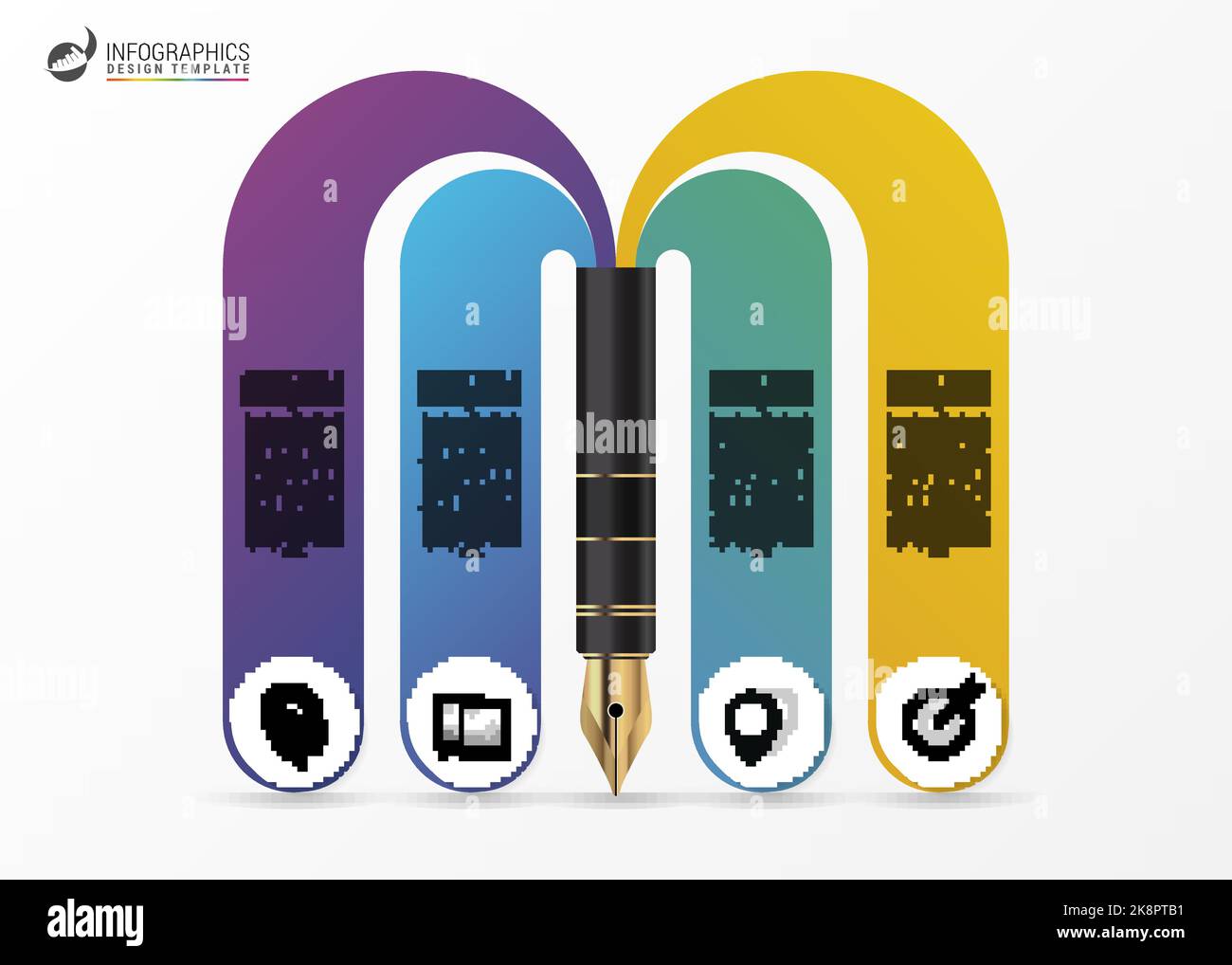infographic design template. Education concept with pen. Vector illustration Stock Vector
