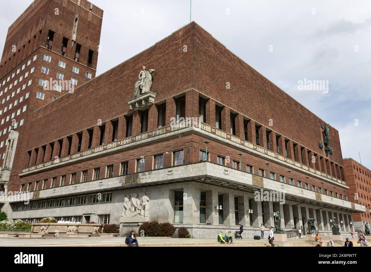 A beautiful shot of the Radhuset building in Oslo, Norway Stock Photo ...