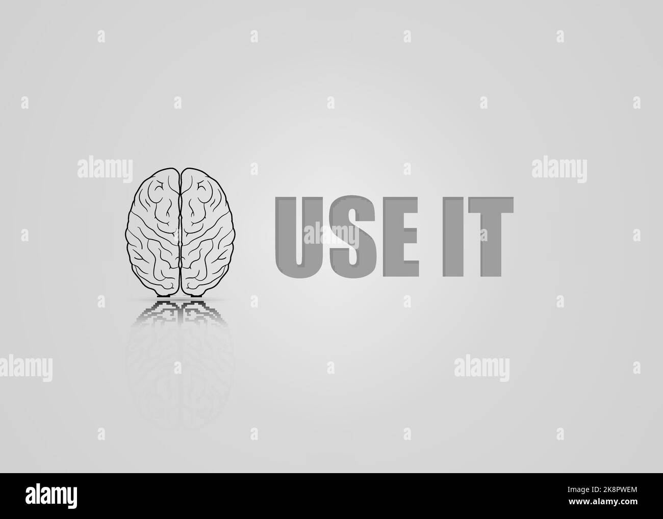Open mind concept. Human brain. Use it. Vector illustration Stock