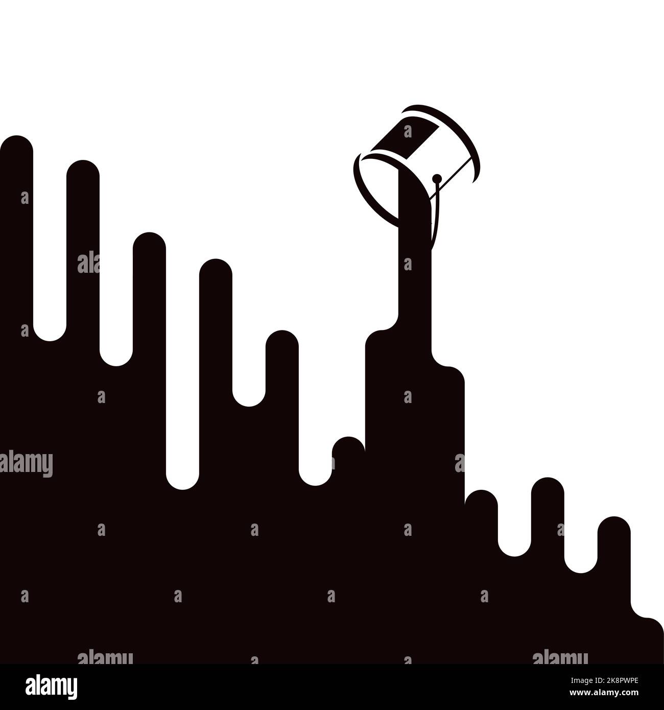 Black ink dripping from can. Background. Vector illustration Stock