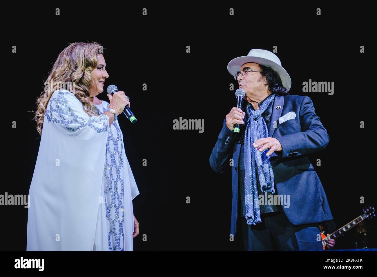 Zurich, Switzerland. 22nd, October 2022. The Italian-American pop duo Al Bano and Romina Power performs a live concert at La Notte Italiana show at the Hallenstadion in Zürich. Here singer Romina Power (L) is seen live on stage with singer Al Bano (R). (Photo credit: Gonzales Photo - Tilman Jentzsch). Stock Photo