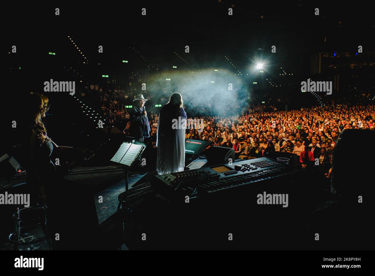 Zurich, Switzerland. 22nd, October 2022. The Italian-American pop duo Al Bano and Romina Power performs a live concert at La Notte Italiana show at the Hallenstadion in Zürich. Here singer Romina Power (R) is seen live on stage with singer Al Bano (L). (Photo credit: Gonzales Photo - Tilman Jentzsch). Stock Photo