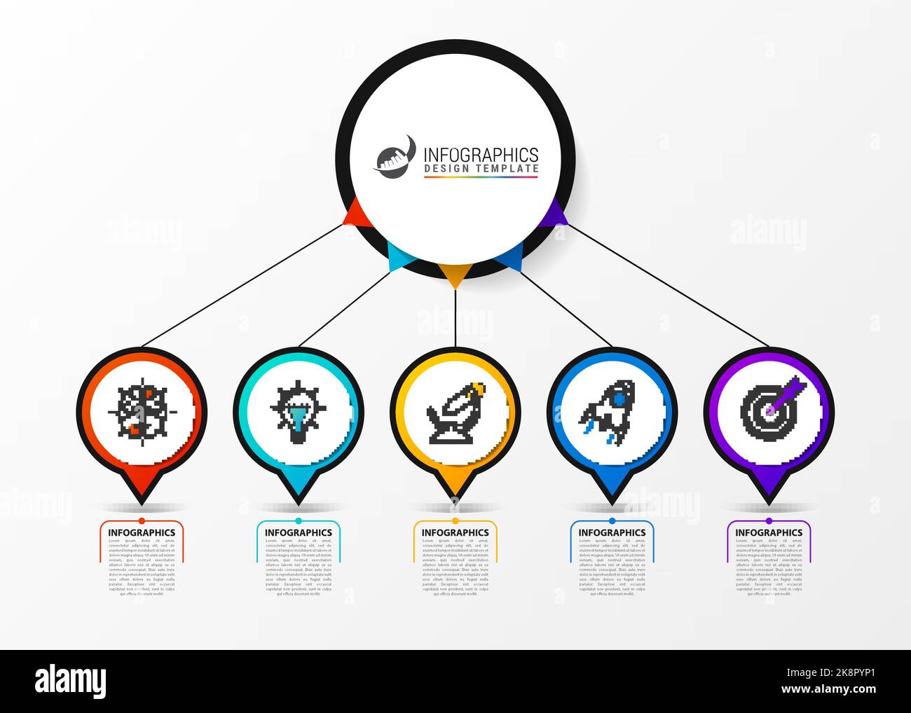 Infographic design template with 5 steps. Vector illustration Stock ...