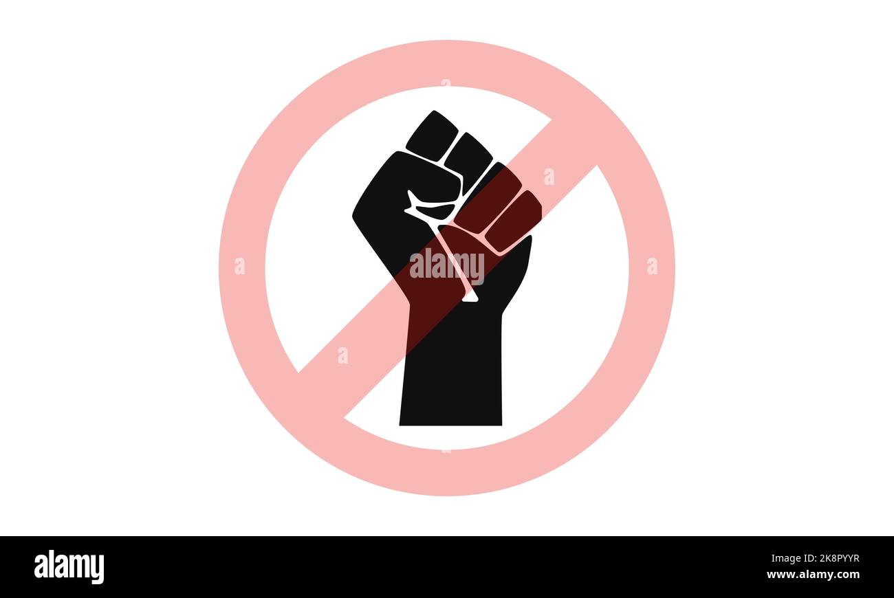 Violation of human rights. Stop symbol. Human rights violation concept. Abuse and bullying concept. Stock Vector