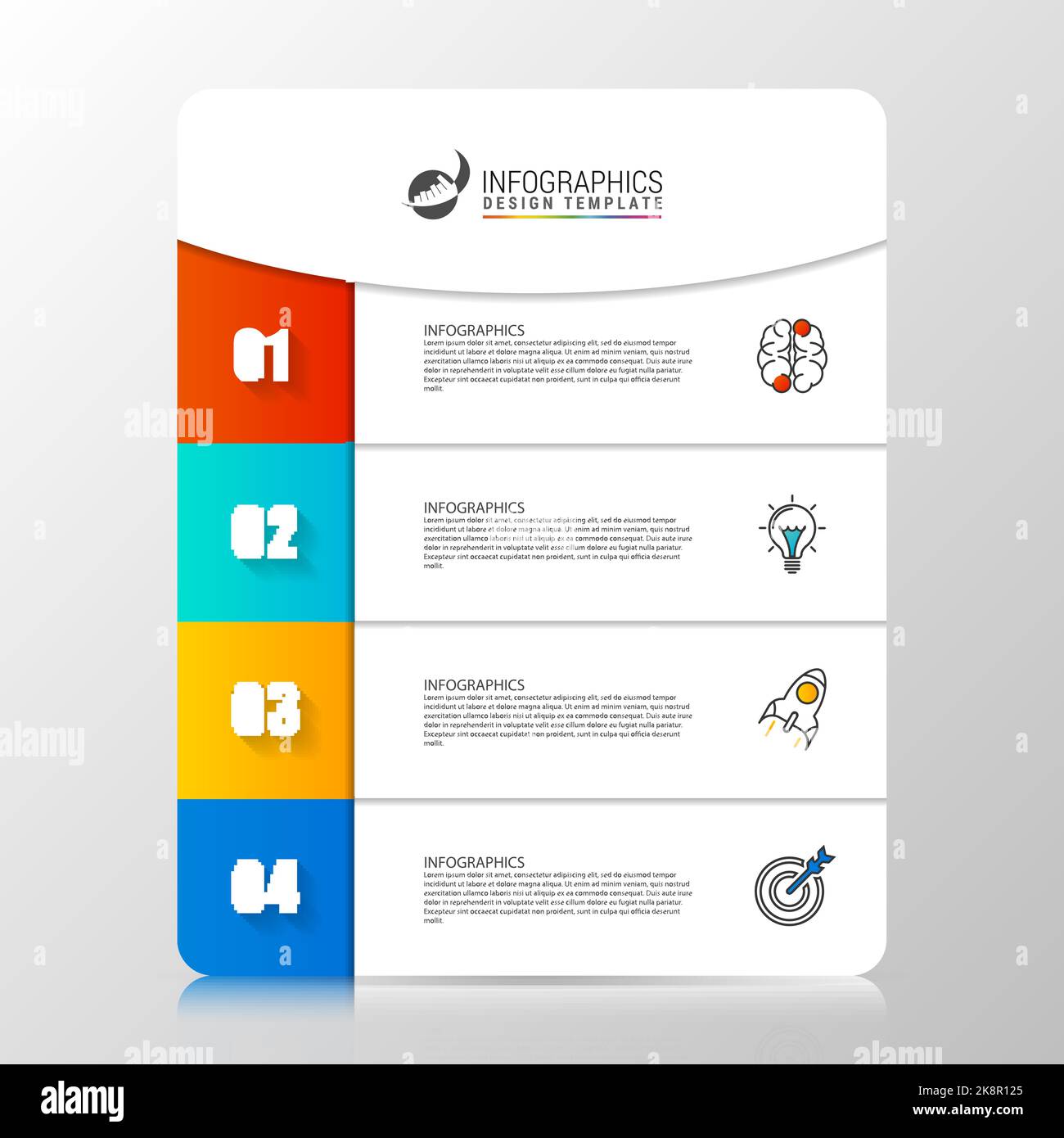 Modern infographic design template with 4 steps. Vector illustration ...