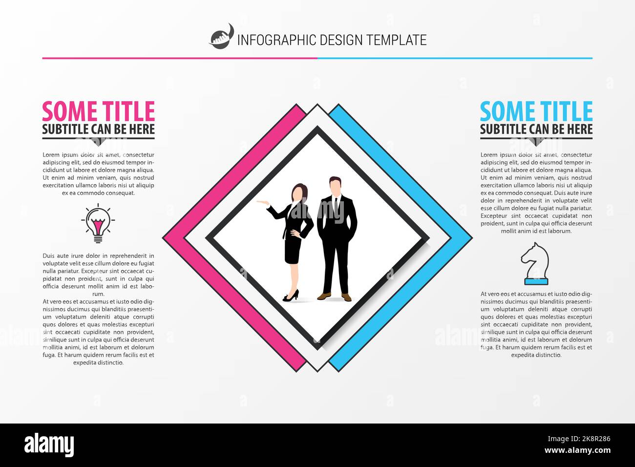 Business concept with 2 steps. Infographic design template. Vector illustration Stock Vector