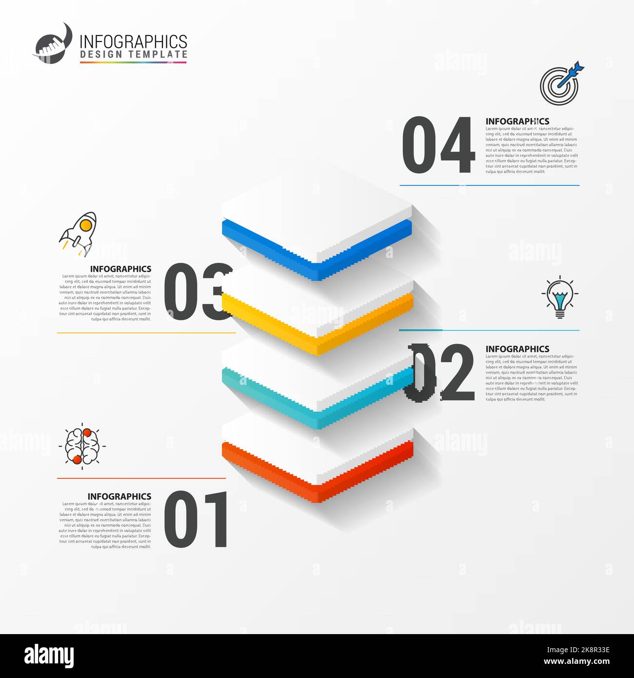 Infographic design template with 4 steps. Business startup concept ...