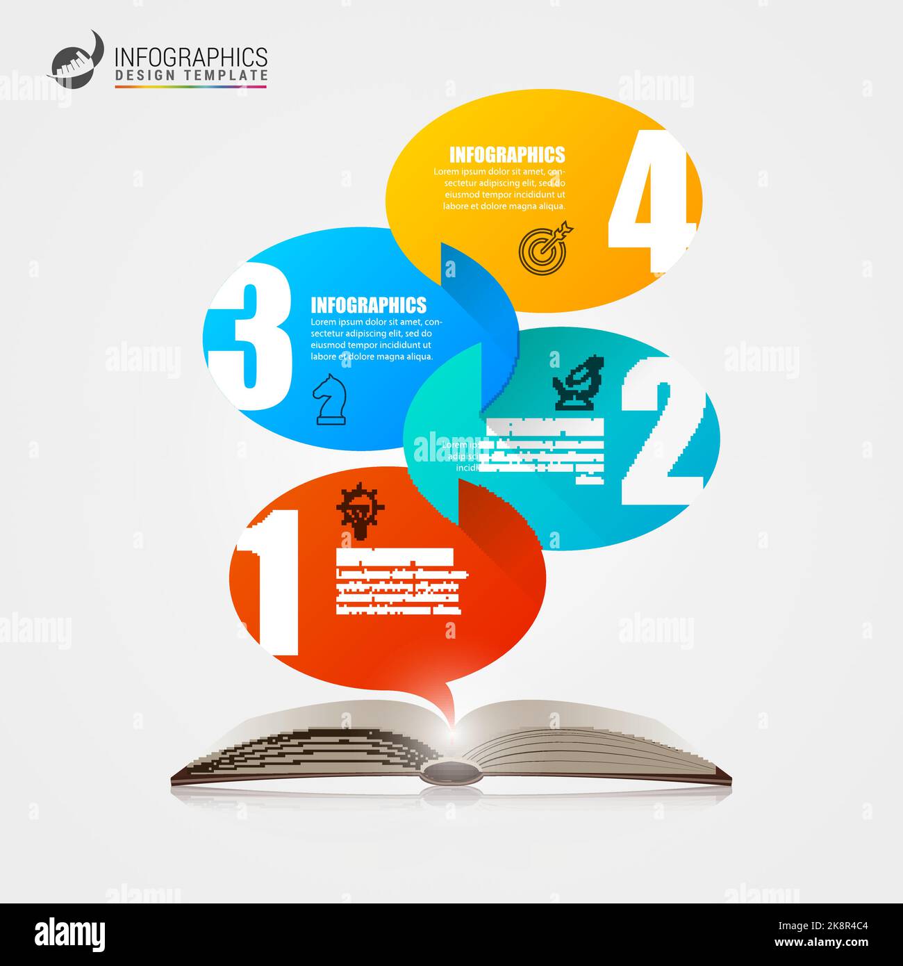 Infographic design template. Education concept with book. Vector ...