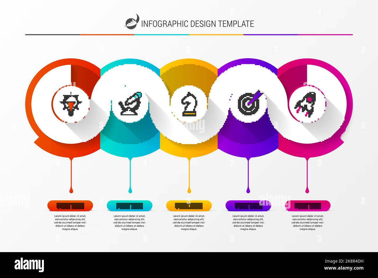 Infographic design template with 5 steps. Vector illustration Stock ...