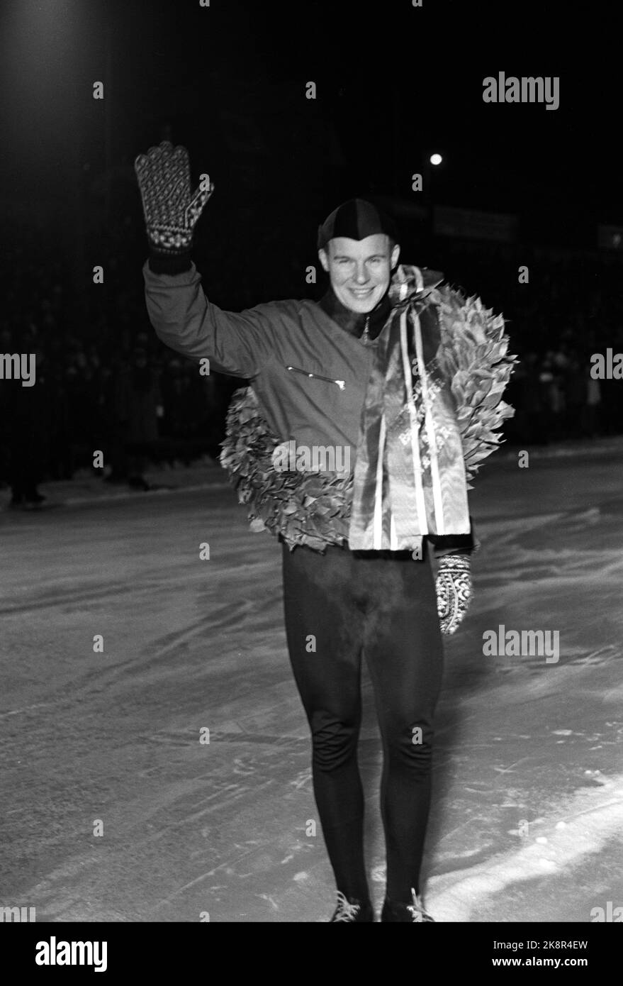 Hamar January 26, 1963. Norwegian skating championships. Here Knut Johannesen (Kuppern) who became Norwegian champion. Photo: Ivar Aaserud / Current / NTB Stock Photo