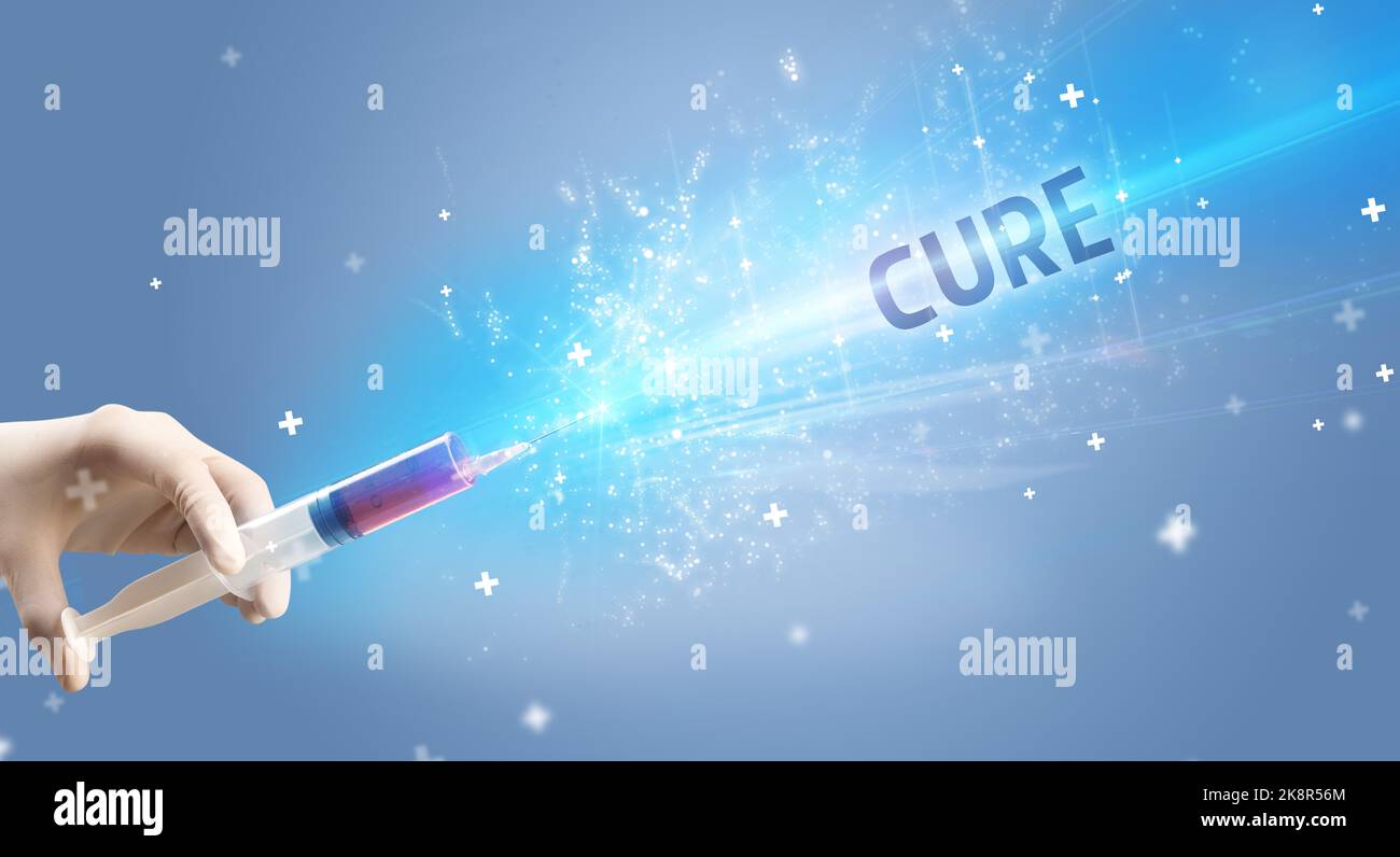 Syringe, medical injection in hand Stock Photo - Alamy