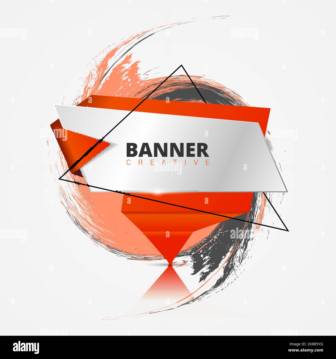 Abstract glossy red origami speech bubble. Vector illustration Stock Vector