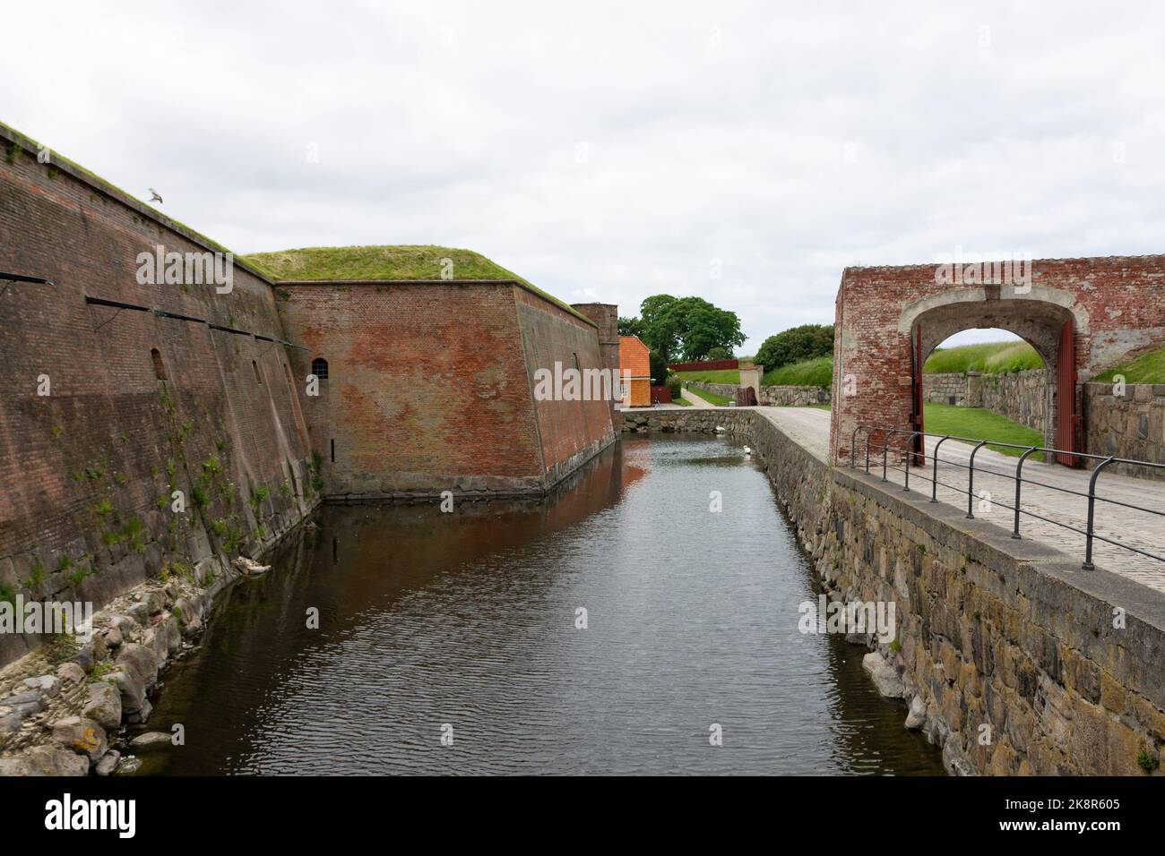The water well outside the historic Kronborg castle in Helsingor, Denmark Stock Photo