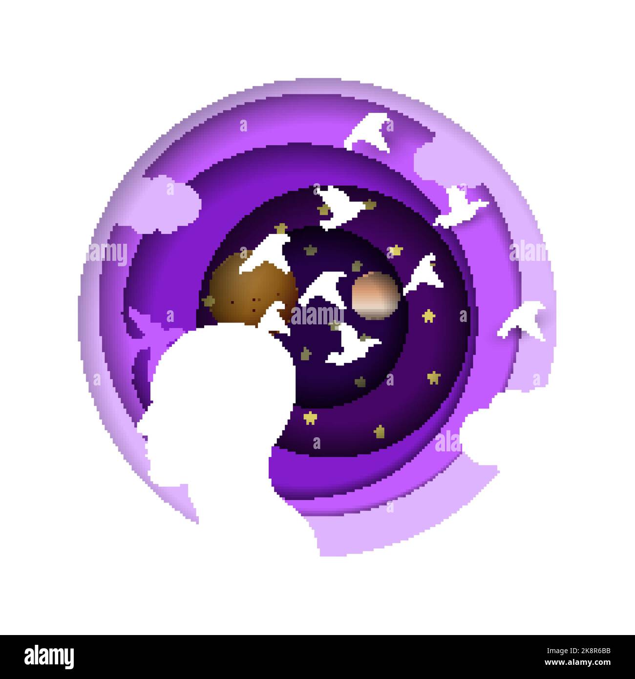 Idea and imagination concept in paper style. Vector illustration Stock ...