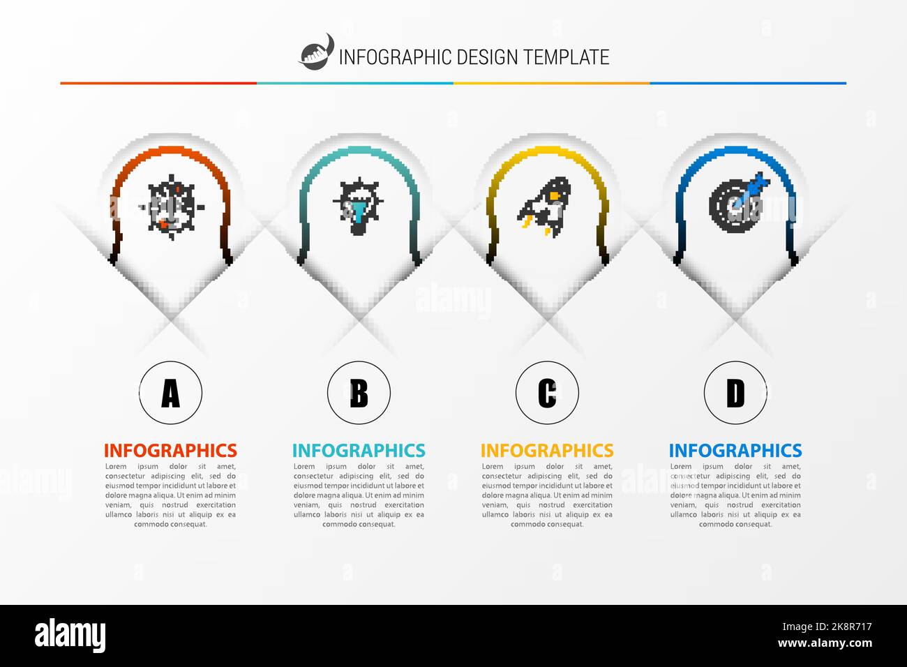 Infographic design template with 4 steps. Business startup concept ...