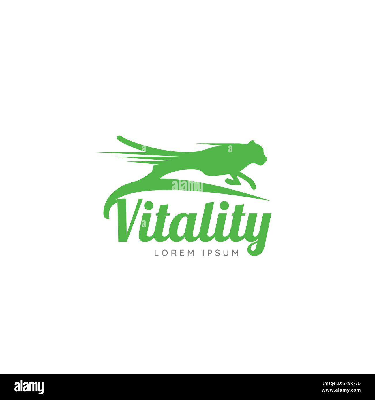 Running Cheetah. Symbol of vitality. Creative design. Vector illustration Stock Vector
