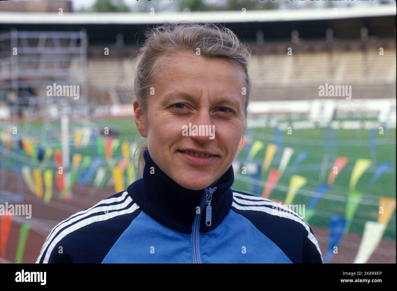 Stockholm, Sweden 19870513 Athletics Conference. Grete Waitz,- Portrait. Photo: Per Løchen / NTB Stock Photo