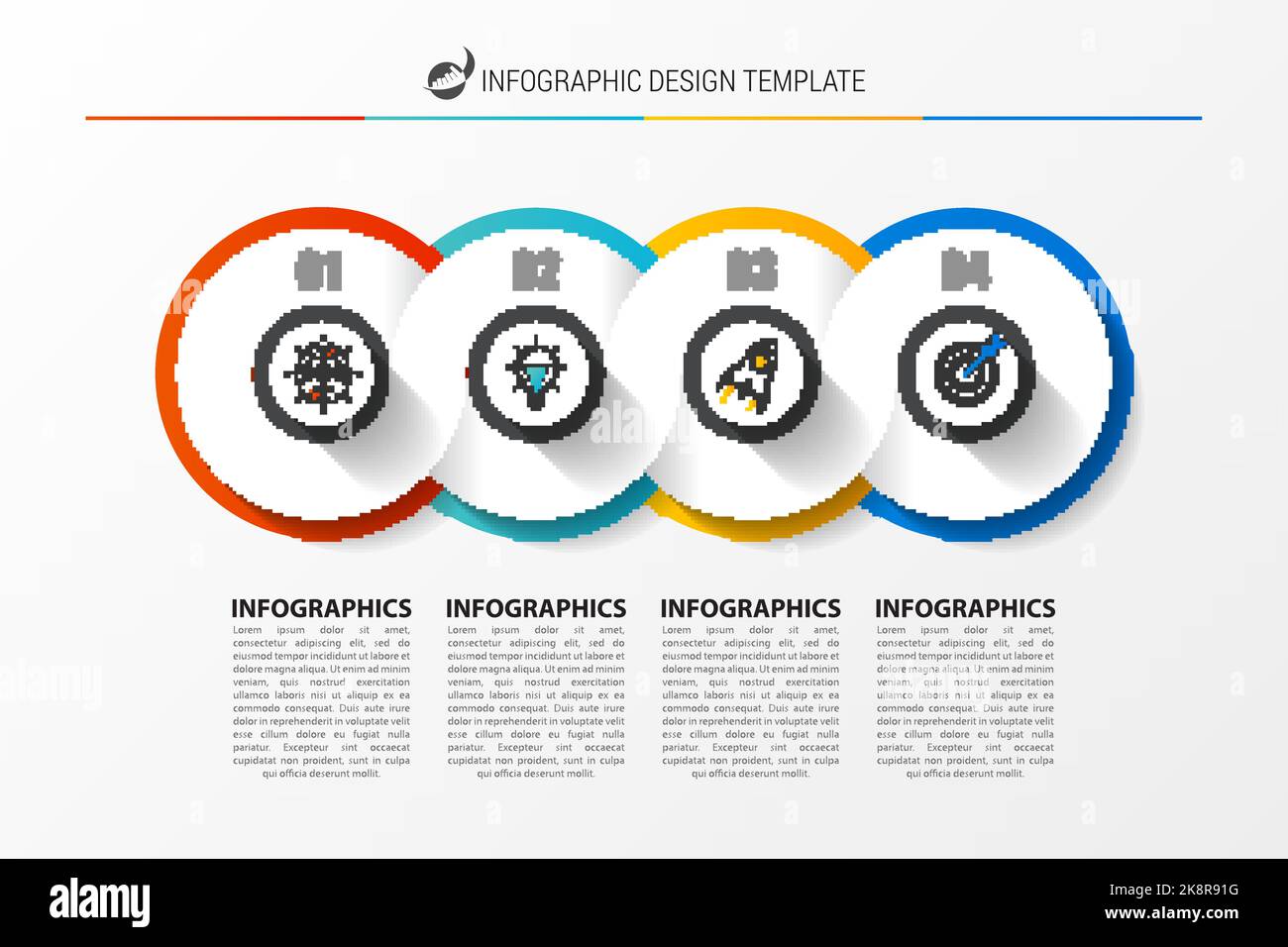 Infographic design template. Business concept with 4 steps. Vector ...