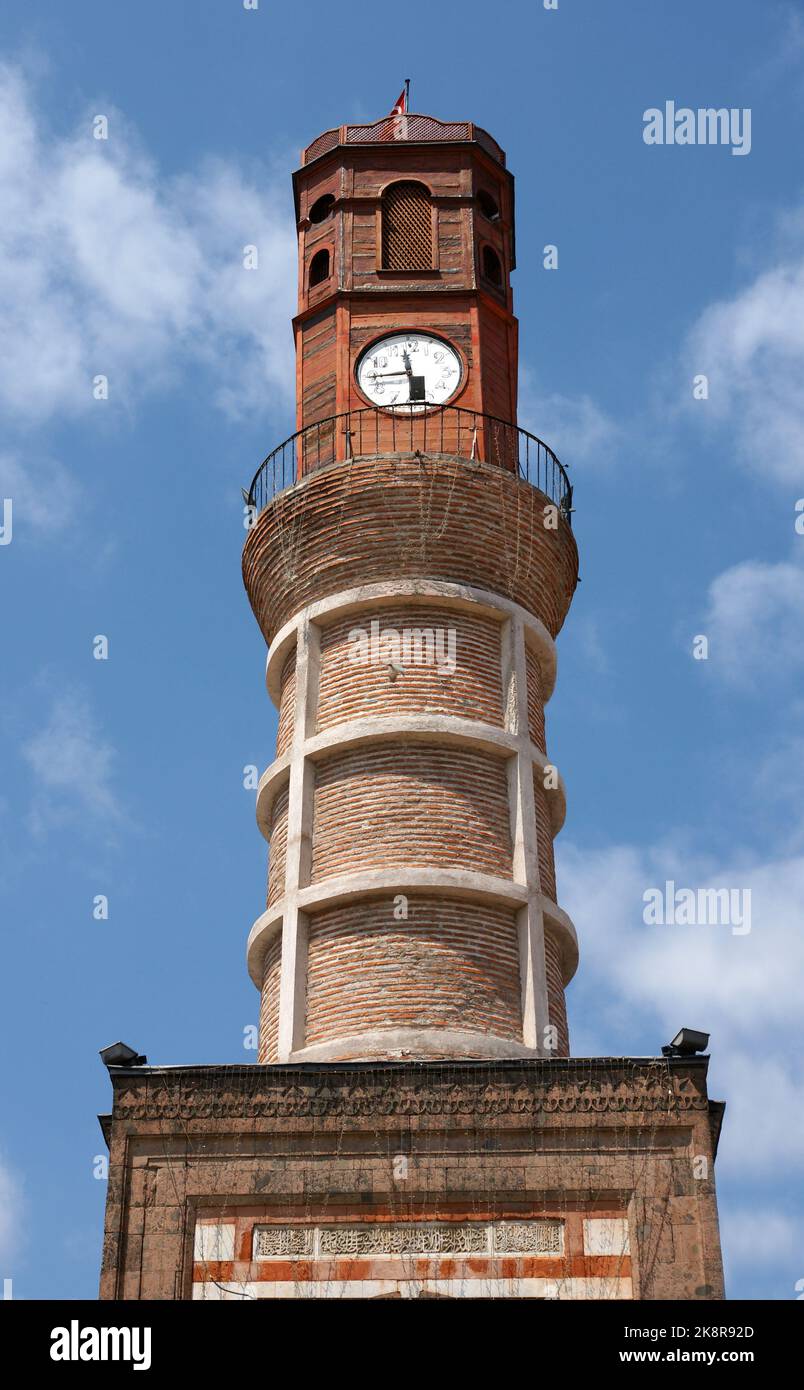 The Clock Tower, located in the city of Merzifon in Turkey, was built in 1866. Stock Photo
