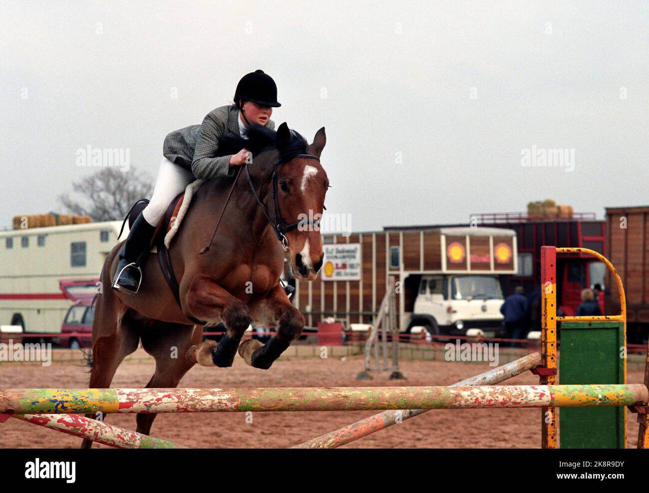 England, Grantham March 2, 1991. Princess Märtha Louise with the horse